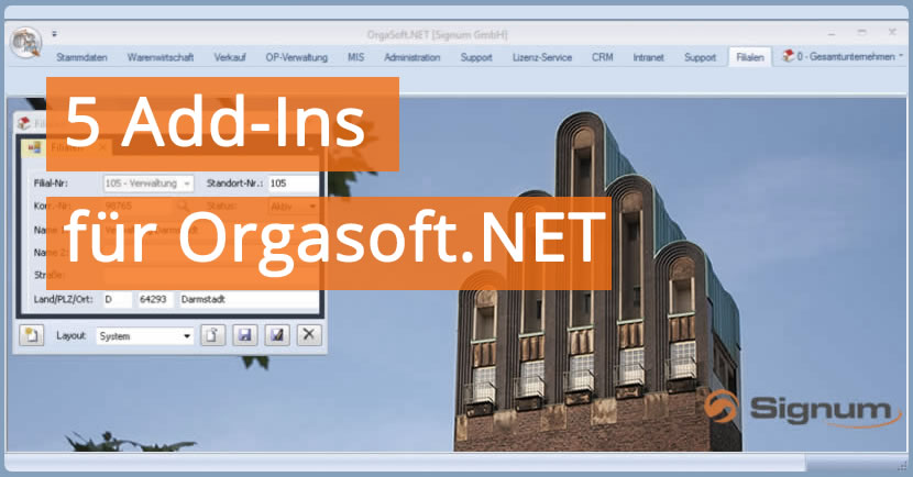 Kostenlose Add ins fürs Warenwirtschaftssystem Orgasoft.NET
