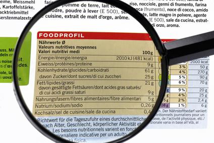 Bild von Lebensmittelkennzeichnung durch Nährwerttabelle