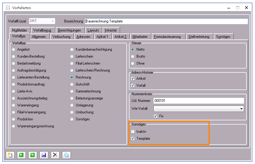 schritt 1 periodischer vorfall warenwirtschaftssystem orgasoft