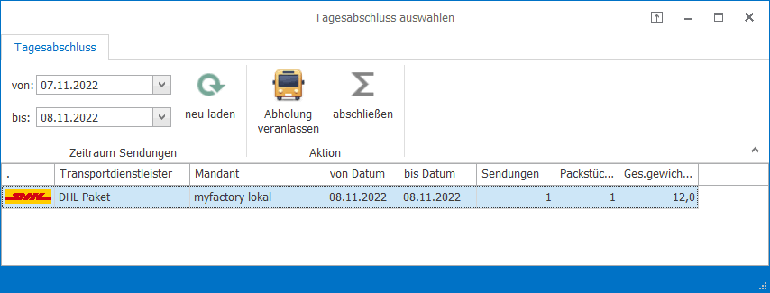 versand shipxpert tagesabschluss