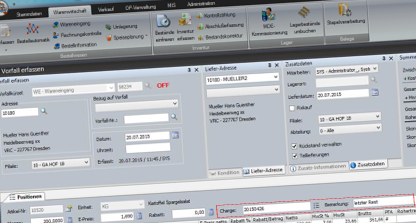 Warenwirtschaftssystem Orgasoft.NET Chargenverwaltung