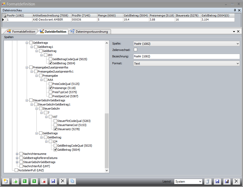 Einrichtung eines EDI-Nachrichtentyps im Warenwirtschaftssystem Orgasoft.NET 