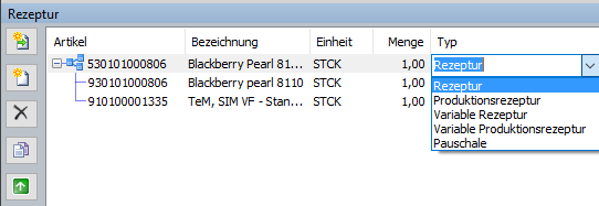 Warenwirtschaftssystem Orgasoft.NET - Stückliste (Rezeptur)