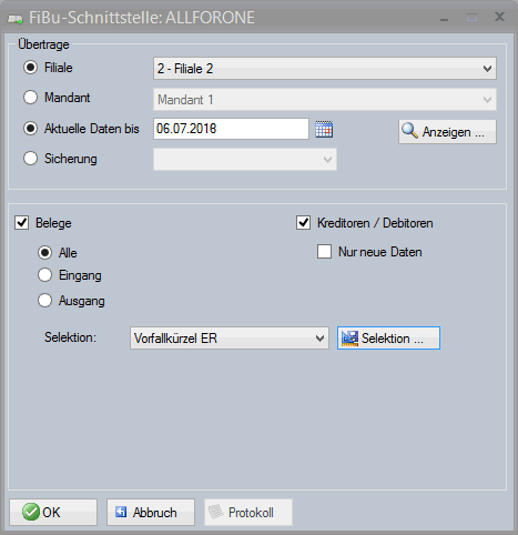 Warenwirtschaftssystem Orgasoft.NET FiBu Schnittstelle