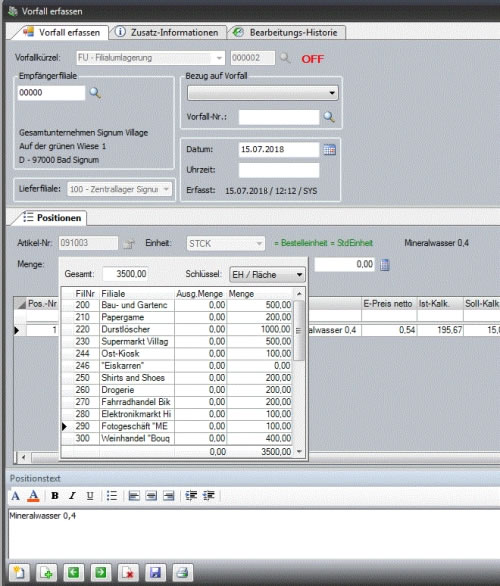 Warenwirtschaftssystem Orgasoft.NET filialverteiler