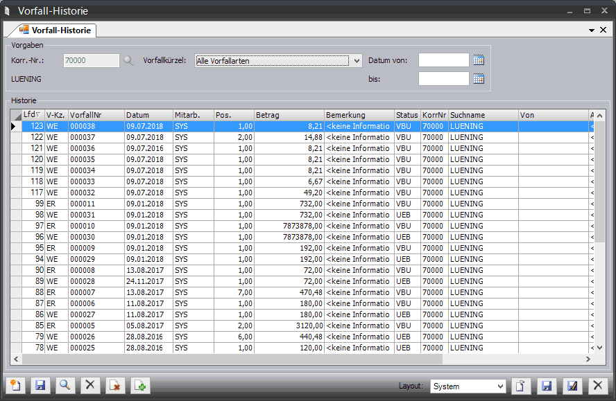 Alle Vorgänge werden mit dem Modul Kunden-Lieferantenhistorie im Warenwirtschaftssystem Orgasoft.NET in einer Akte zusammengefasst
