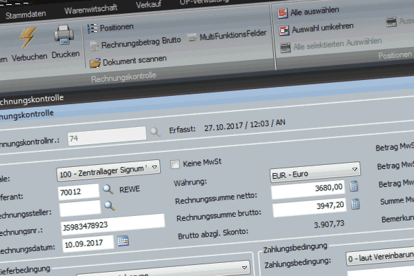 rechnungskontrolle warenwirtschaftssystem