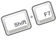 shift f7 quer